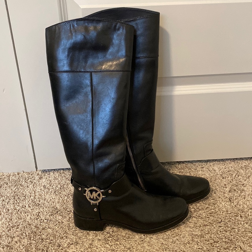 Michael Kors black leather riding boots women’s size 6.5